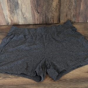 Activ8 Gray Athletic Elastic Waistband Heathered Texture Flowy Shorts L